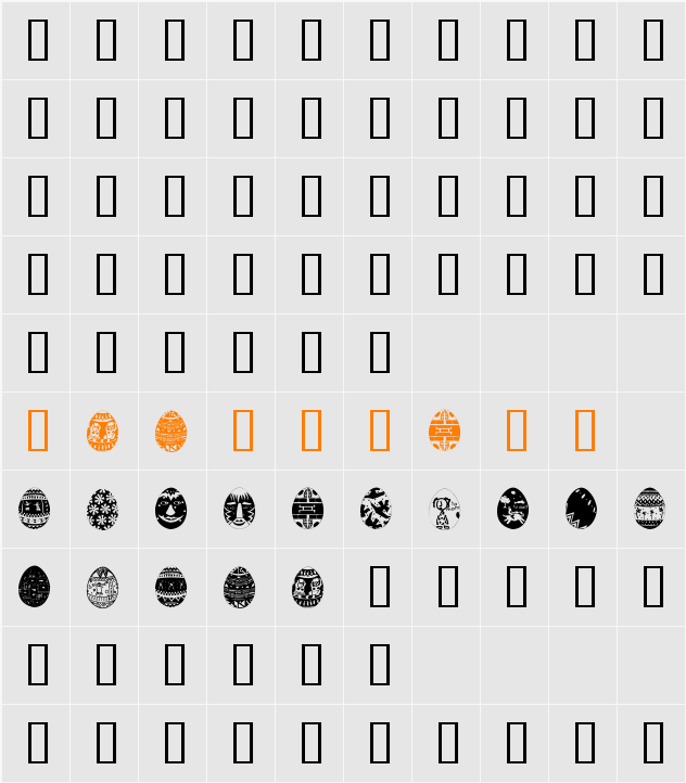 AfricanEggs Character Map