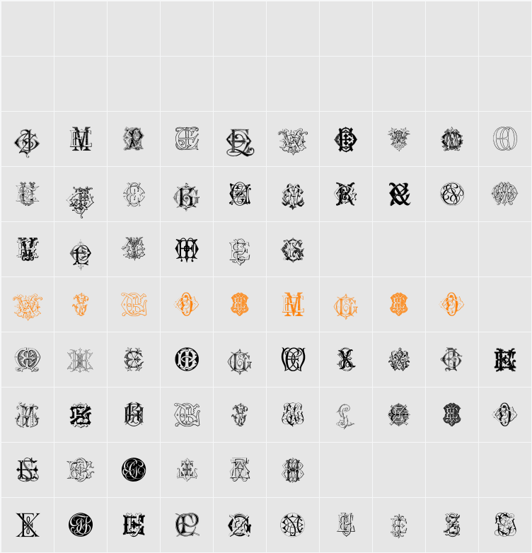 Intellecta Monograms Random Samples Six Character Map