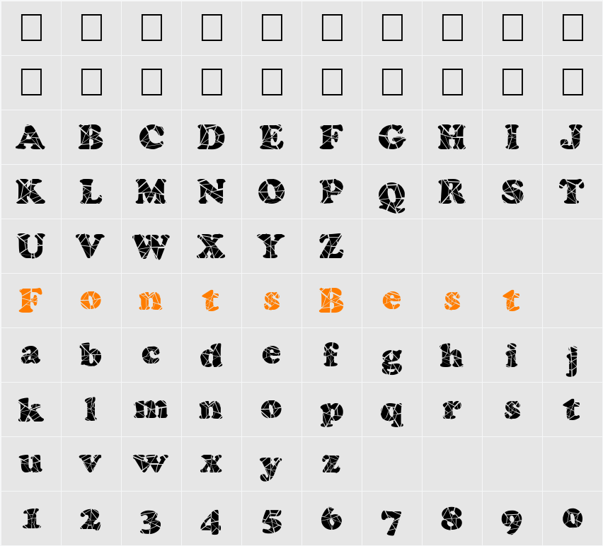 FZ ROMAN 4 CRACKED Character Map