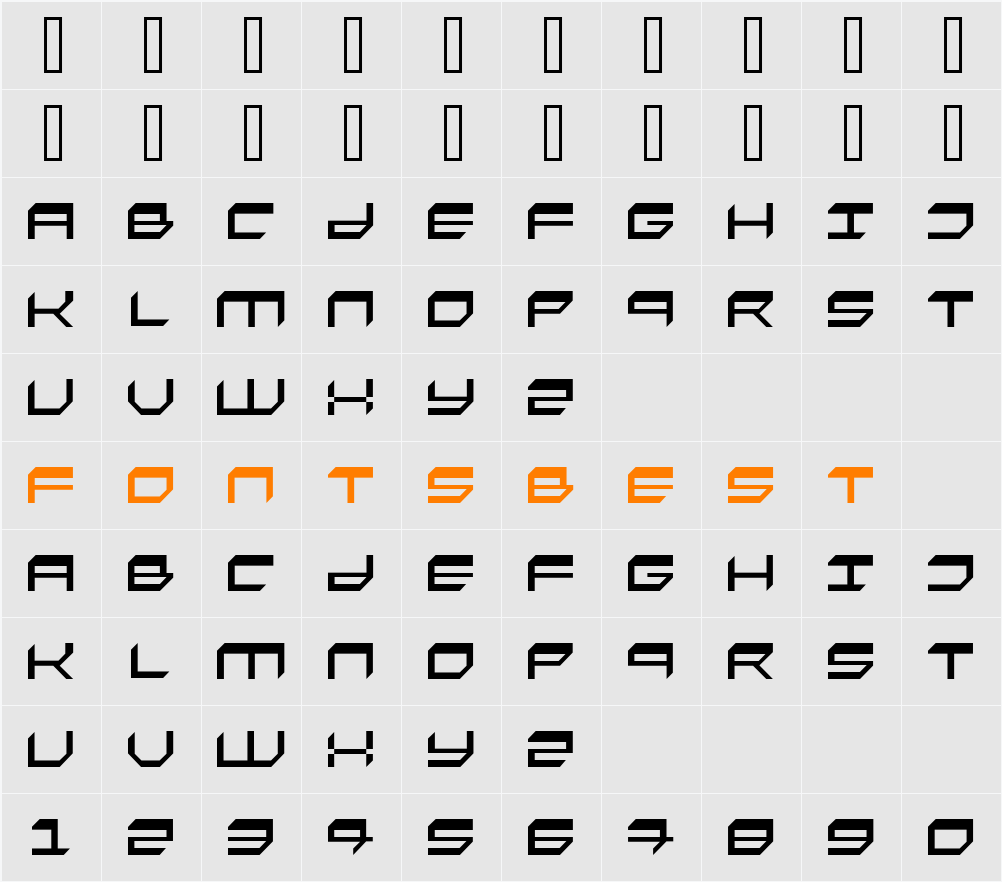 Fasto Character Map