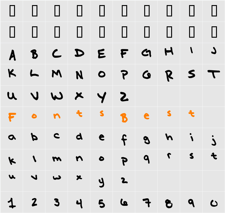 Miss Katie Character Map