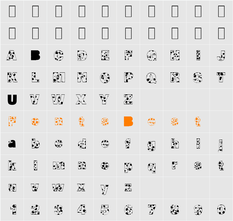 Cow-Spots Character Map