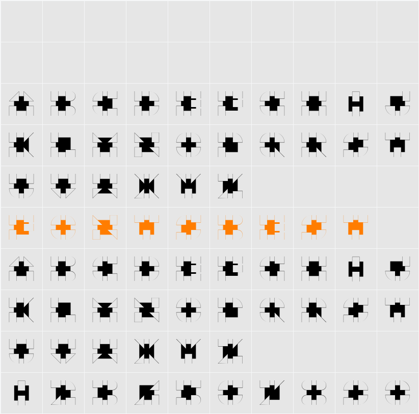 AlphaGeometrique Character Map