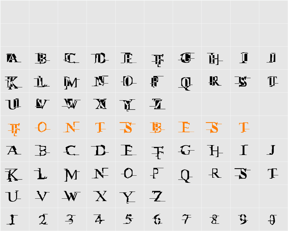 Miltown II Character Map