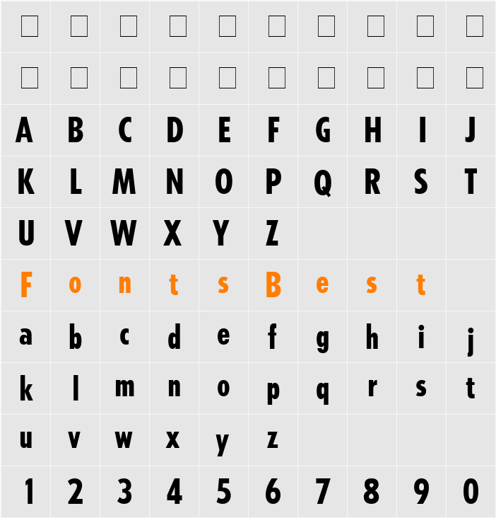 Arche Black Condensed SSi Character Map