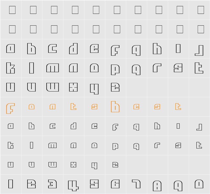 Alpha Flight Small Caps Character Map