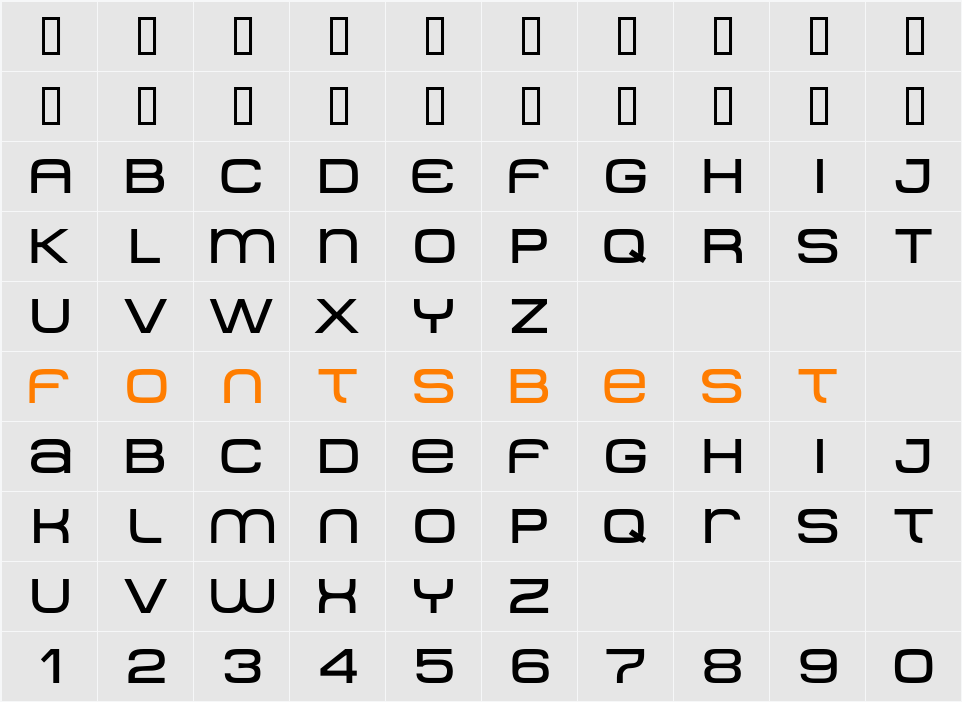 MetroDF Character Map