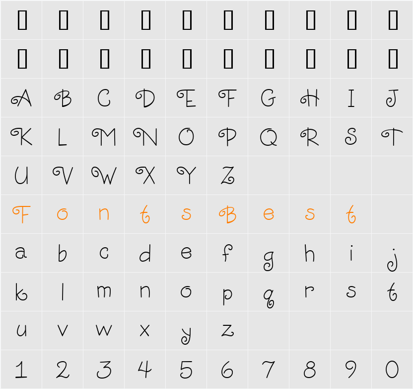 CK Curly Character Map