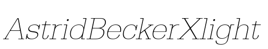 AstridBeckerXlight Font Image