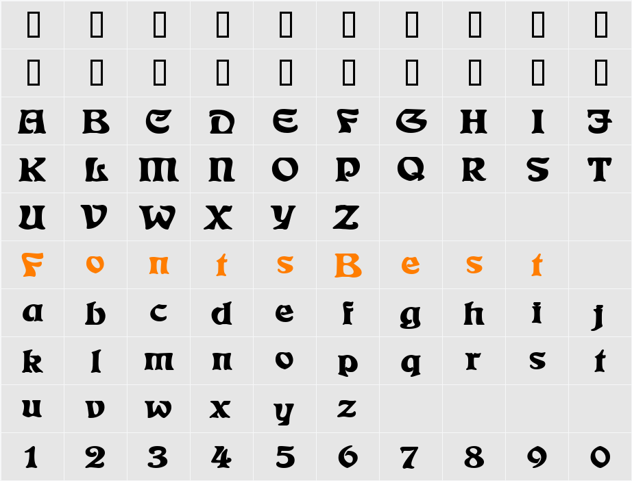 JI-Etches Character Map