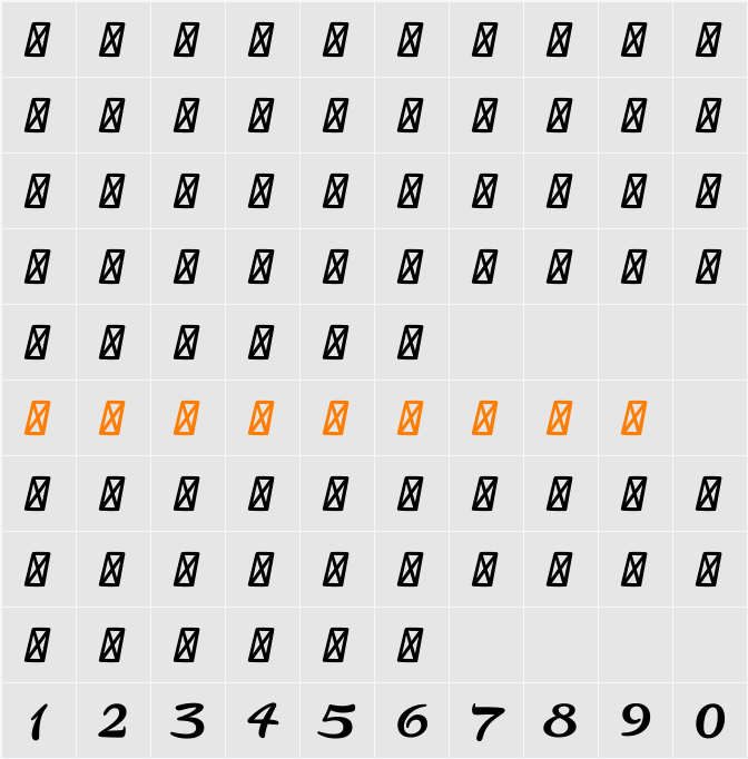 Bombasta FM Character Map