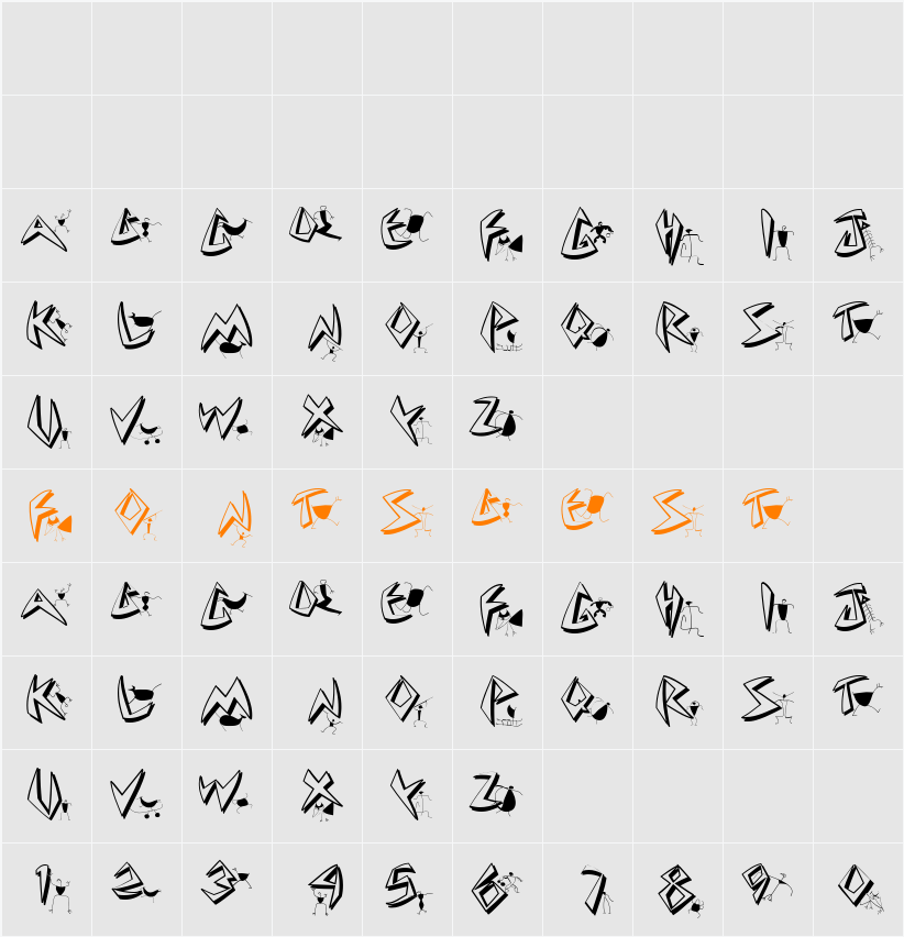 CuneateCaps Character Map