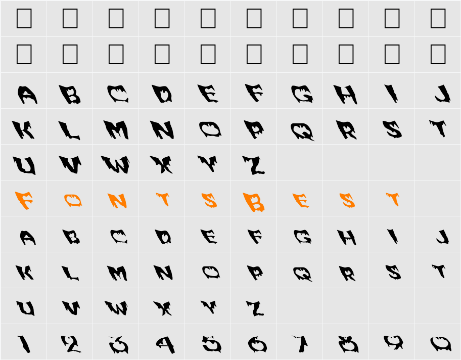 FZ WARPED 6 LEFTY Character Map