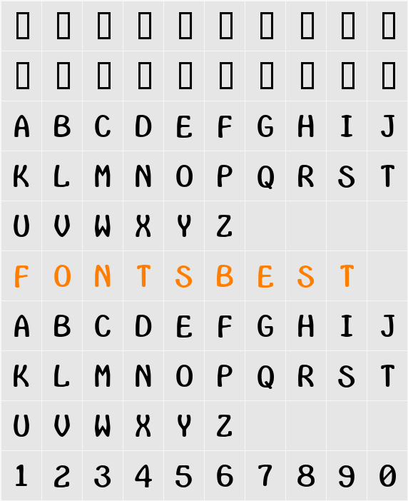 InsideLetters Character Map