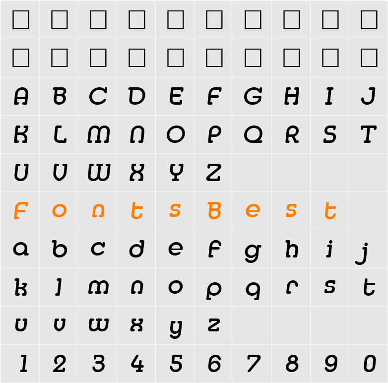 Media-MediumIta Character Map