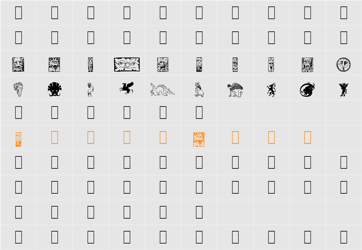 Fabeldyr 1 Character Map