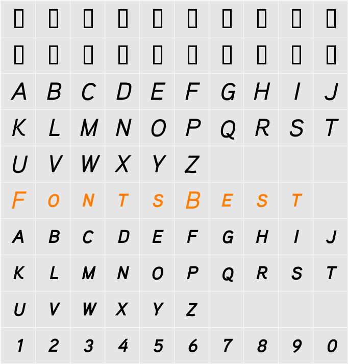 Aaux ProMedium Italic SC Character Map