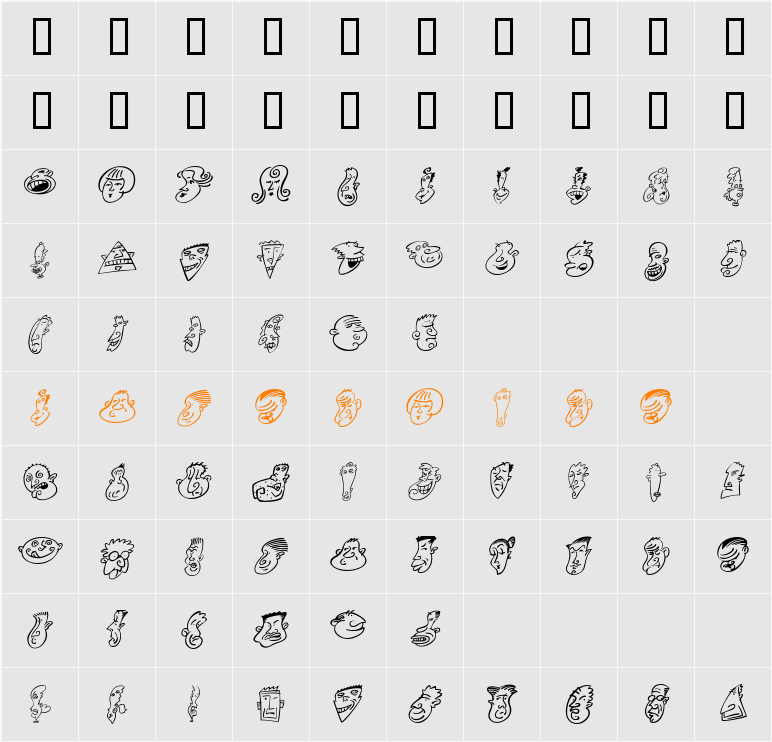 Mini Pics Character Map