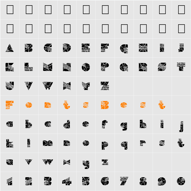 FZ UNIQUE 11 CRACKED Character Map