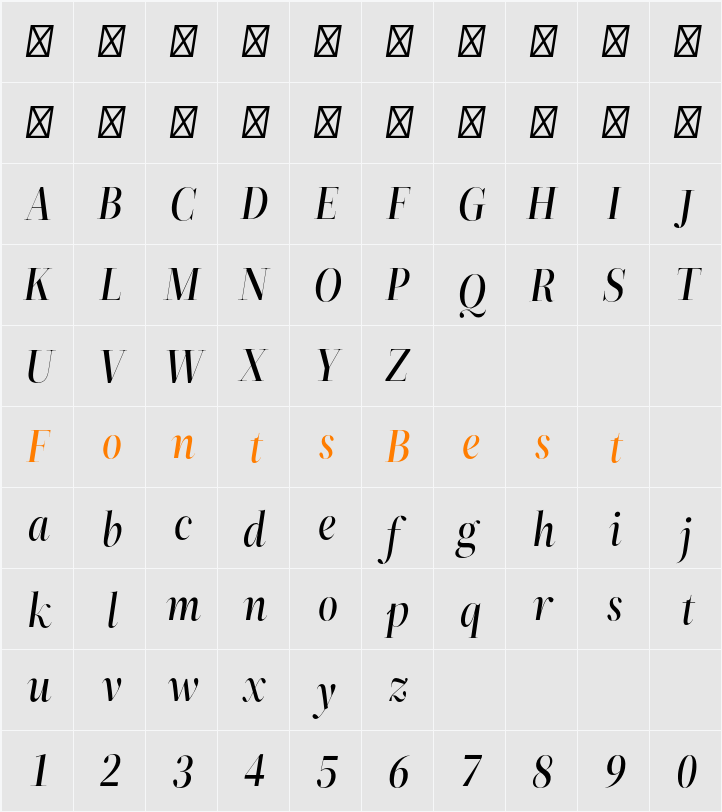 ZT Neue Ralewe Med Character Map