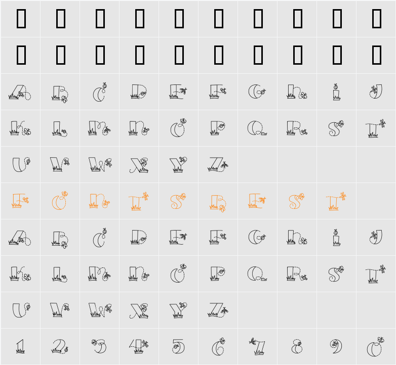 CK June Bugs Character Map