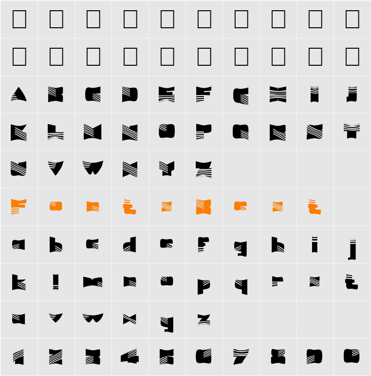 FZ WARPED 7 Character Map