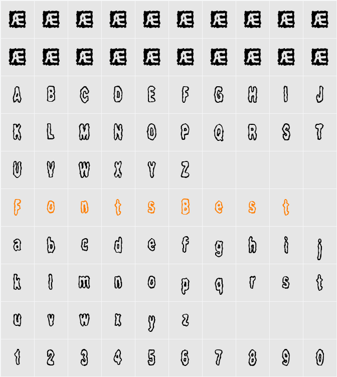 Fidgety BRK Character Map