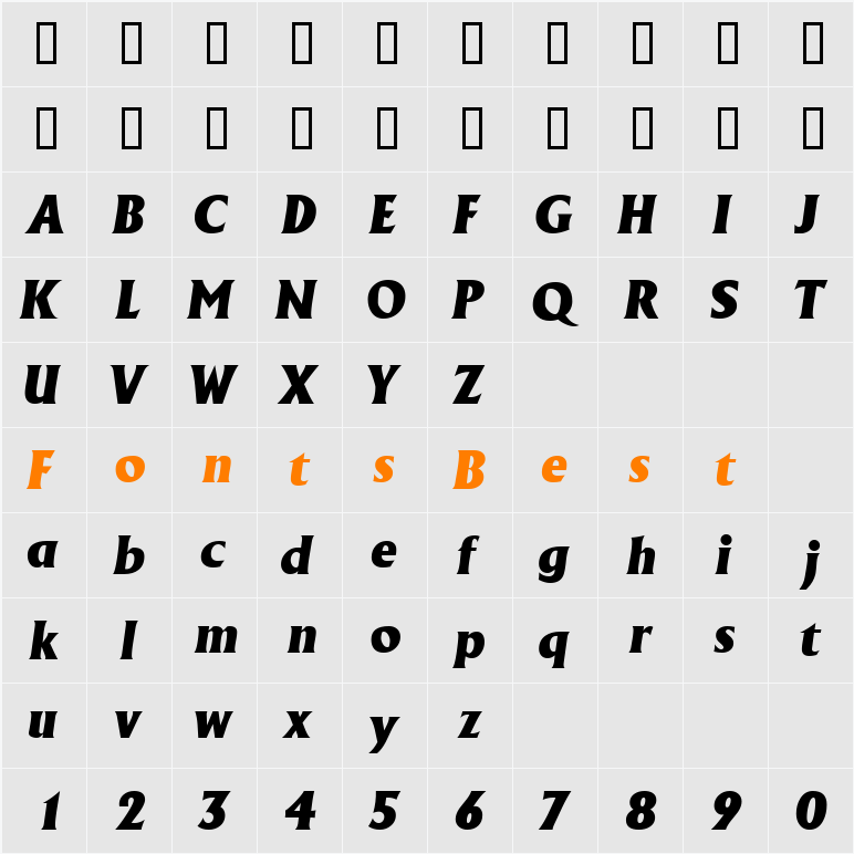 AnkuraSSi Character Map