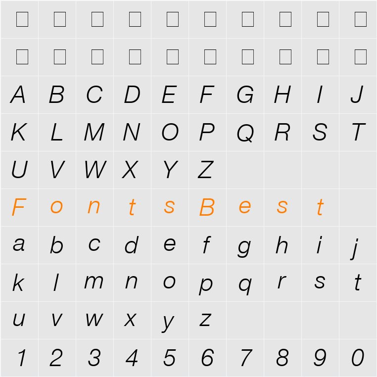 Context Reprise Light SSi Character Map