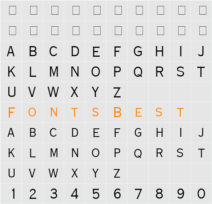 Copperplate Light Condensed SSi Character Map