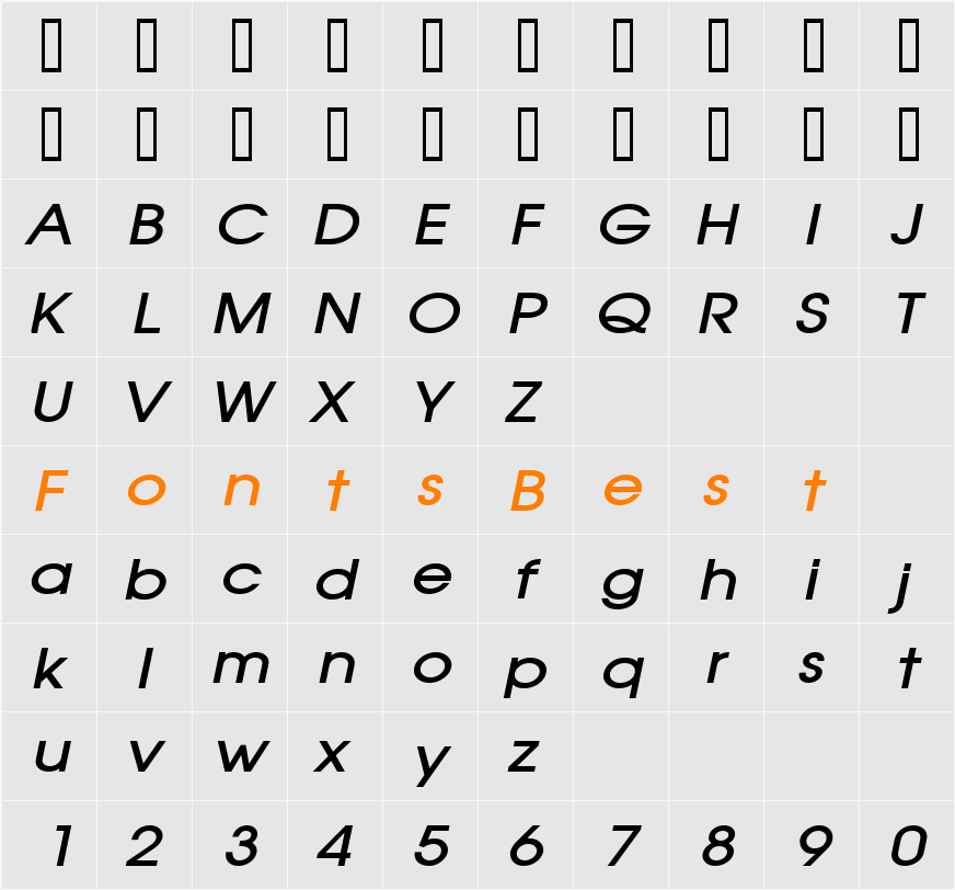 Atilla Wide Character Map