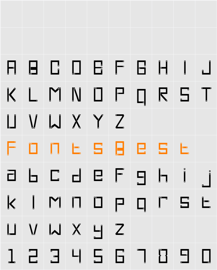 Cross Screw Character Map