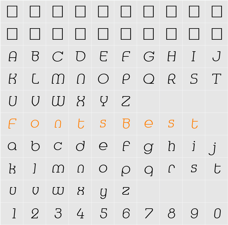 MedflyLight Character Map