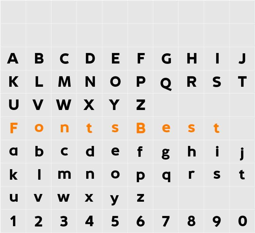 AA Stetica Character Map