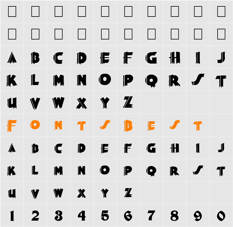 FZ JAZZY 56 Character Map