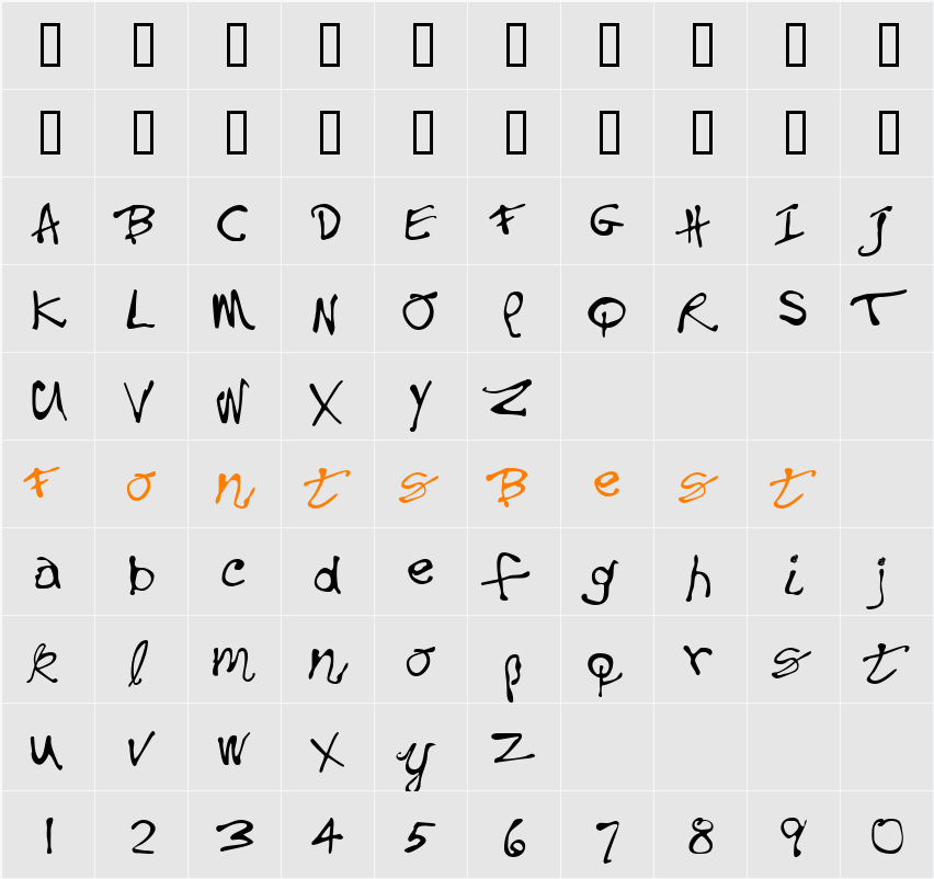 BushToad Character Map