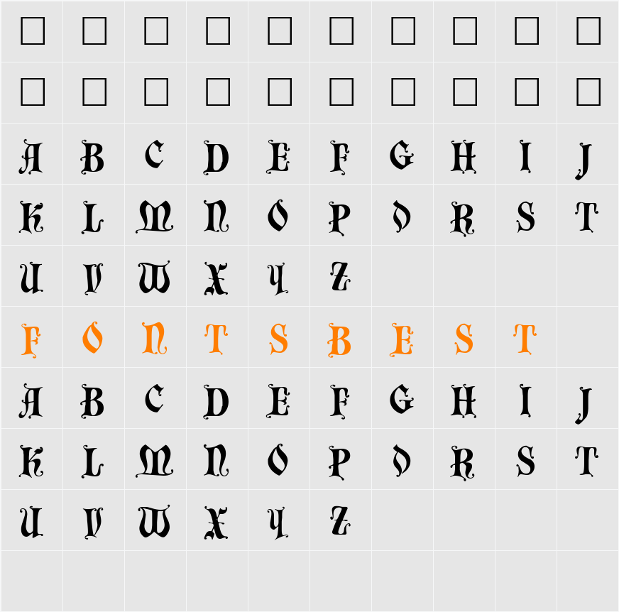 Chaillot Character Map