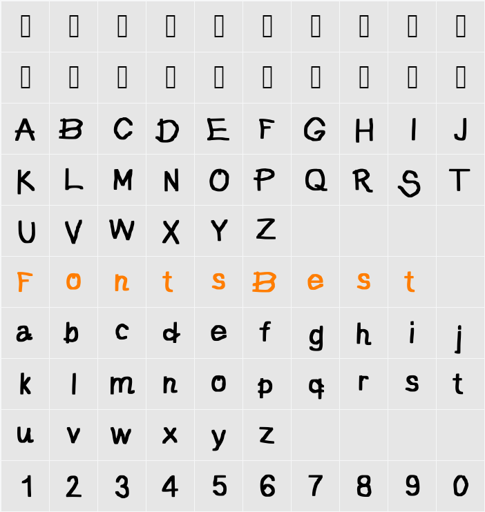 JD Pictura Character Map