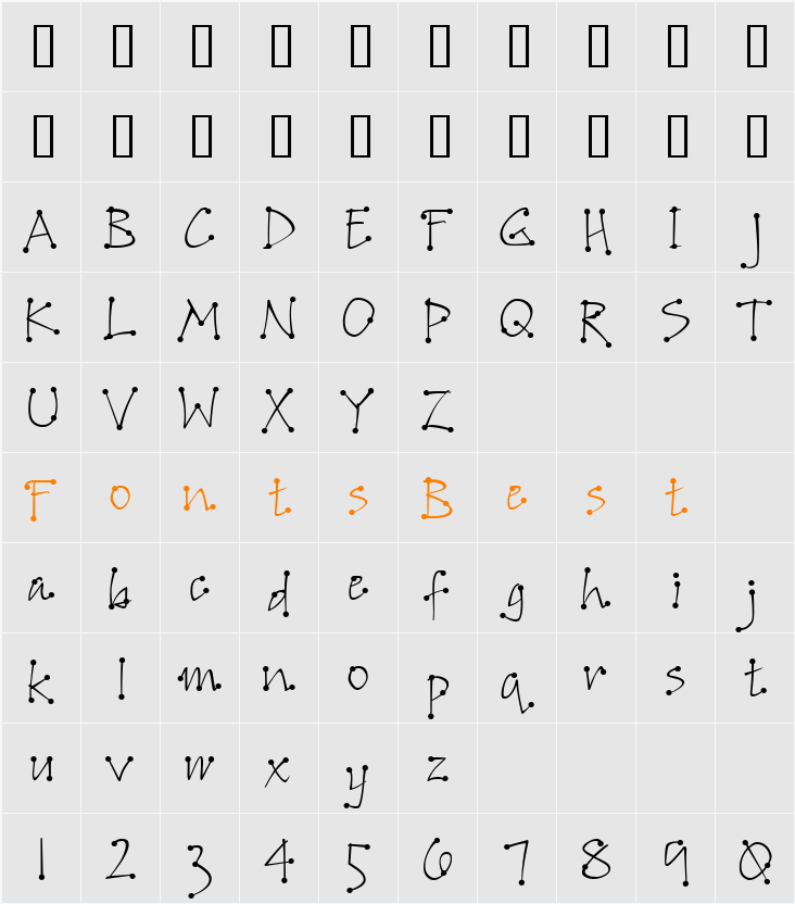 Accent Dot Light Character Map