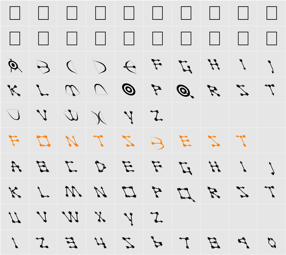 FZ UNIQUE 1 LEFTY Character Map