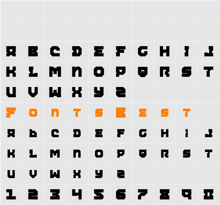 Airacobra Extra Bold Character Map