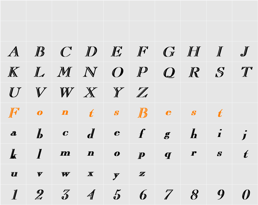 CaslonOpenFace Character Map