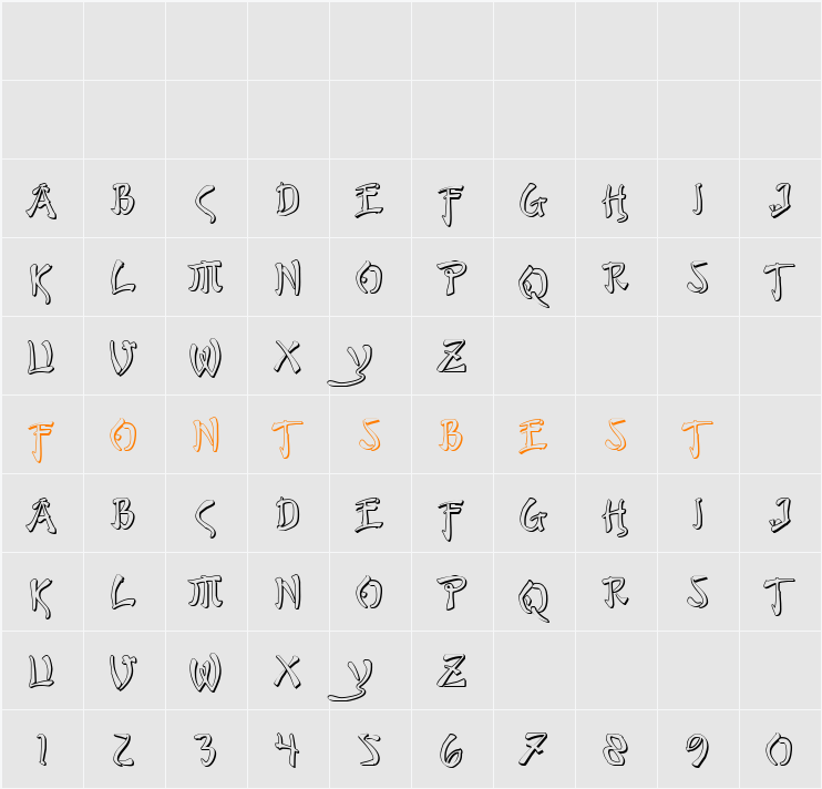 Bushido Shadow Character Map