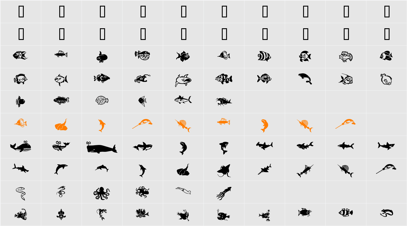 Mini Pics Character Map