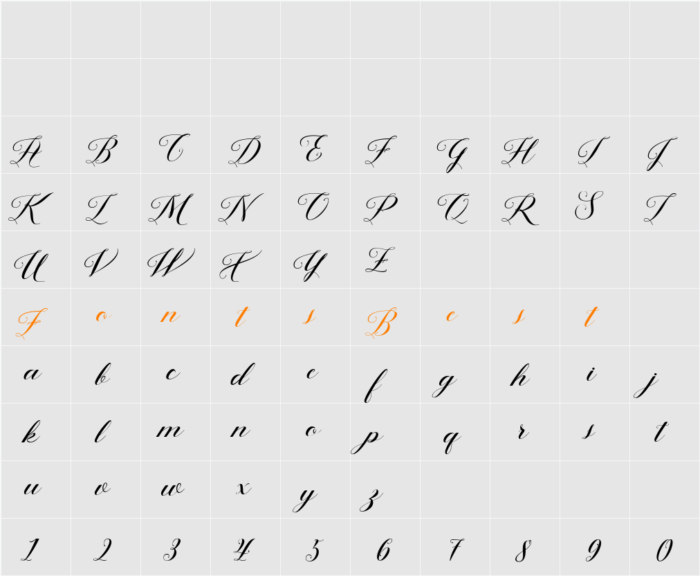 Happyly Ever After Script Character Map