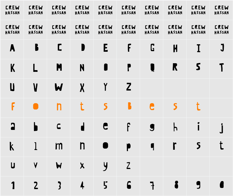 CrewHassan Character Map