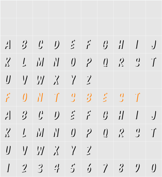 Komika Title - Emboss Character Map