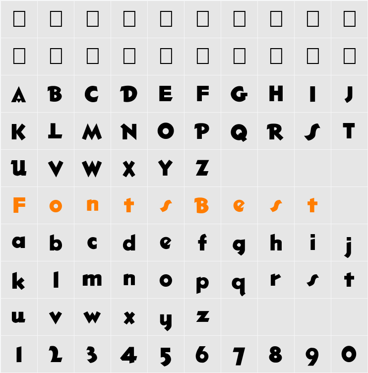 FZ JAZZY 32 Character Map