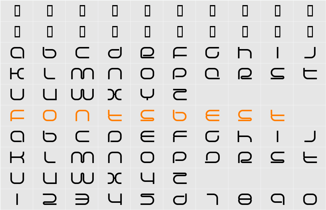 JI-Floury Character Map