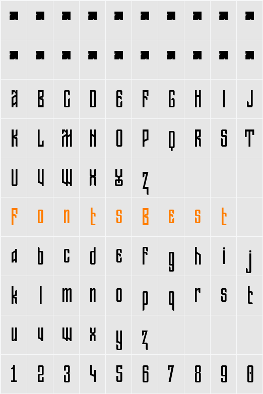 Driagwa Character Map